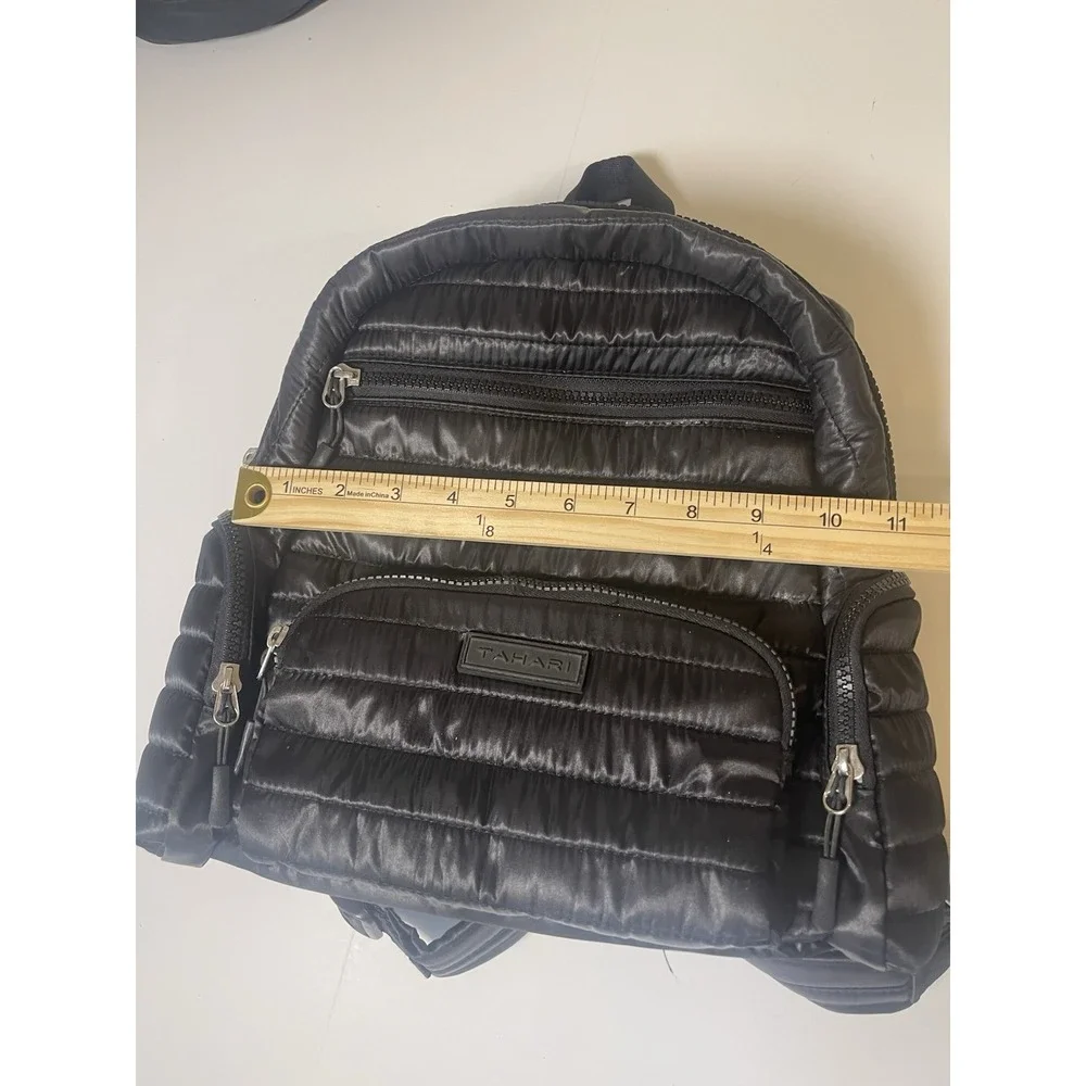 Tahari Black Quilted‎ Hobo Bag Wooster Shoulder Crossbody Purse Backpack